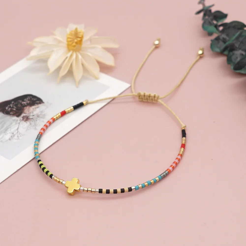 Pulseira corda miçanga