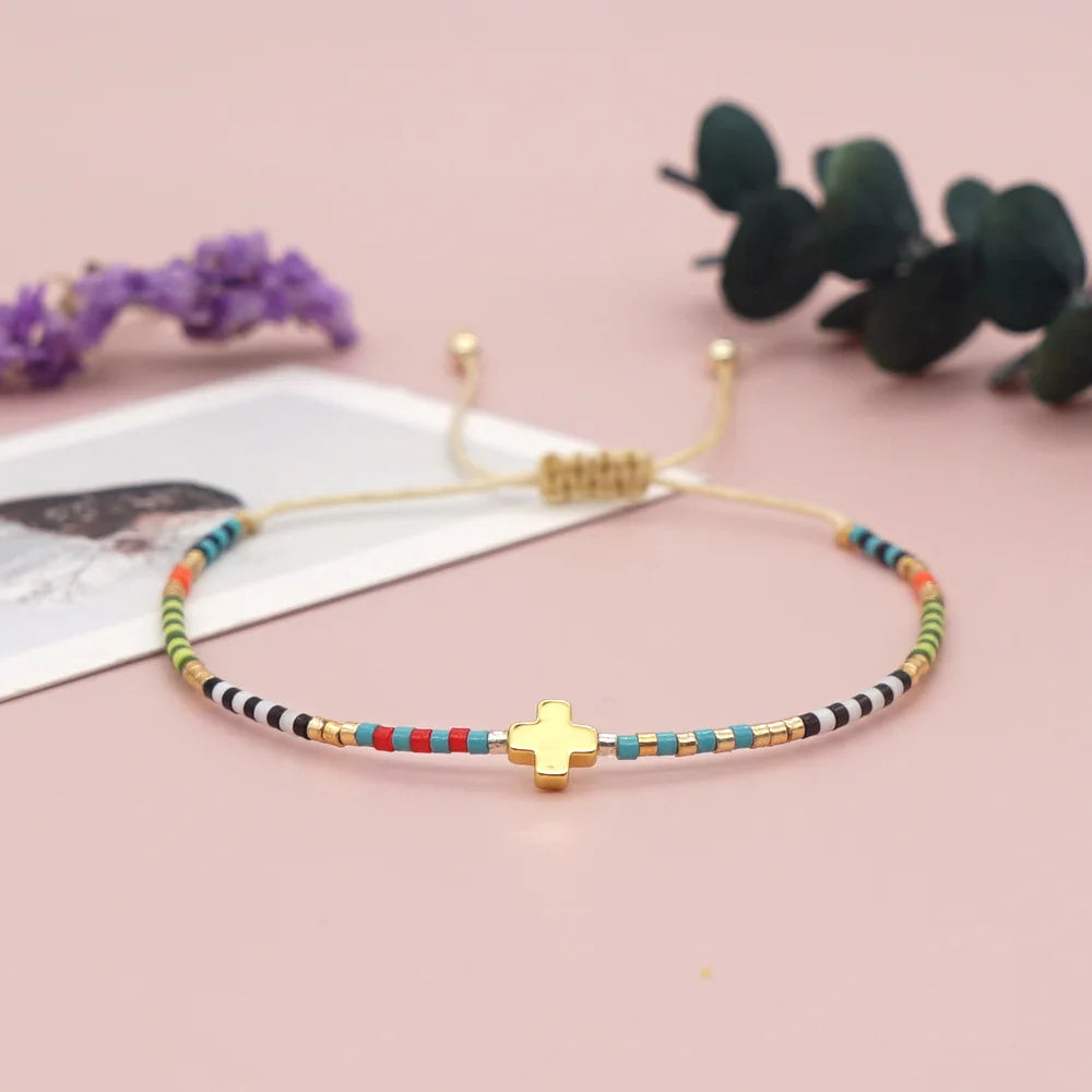 Pulseira corda miçanga