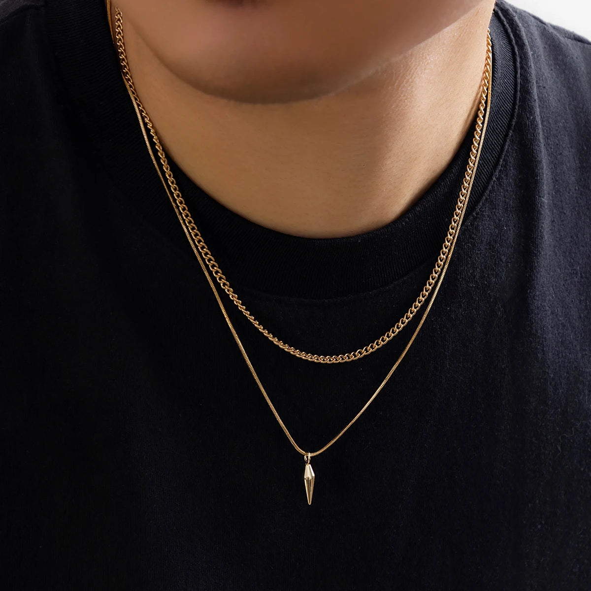 Colar masculino 2 peças
