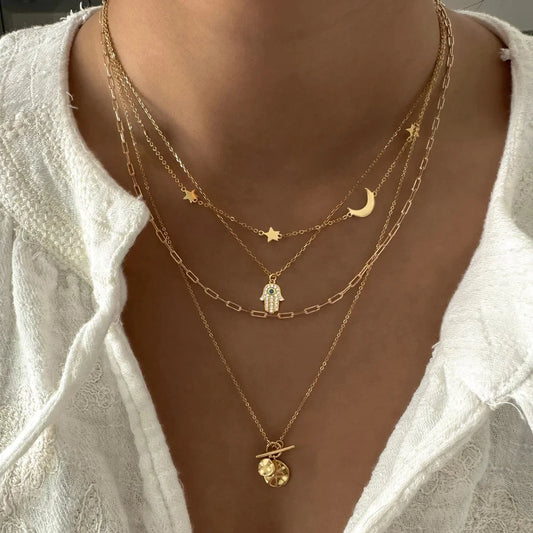 Colar boho 3 peças