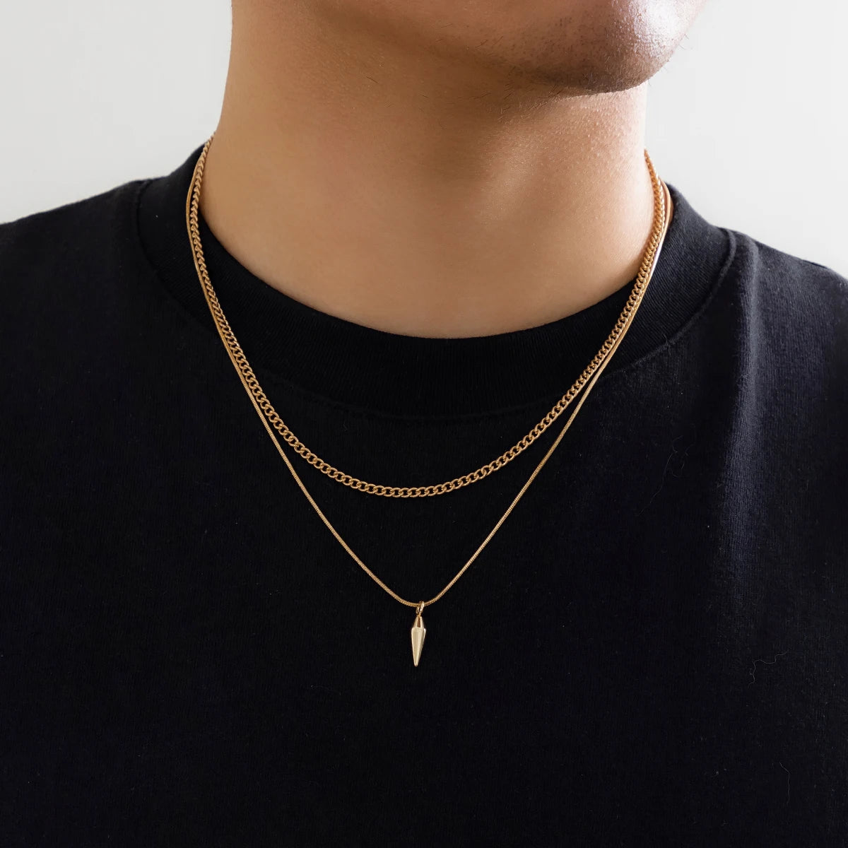 Colar masculino 2 peças